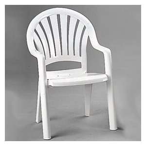  Pacific Fanback Stacking Armchairs   White   Prime Resin 