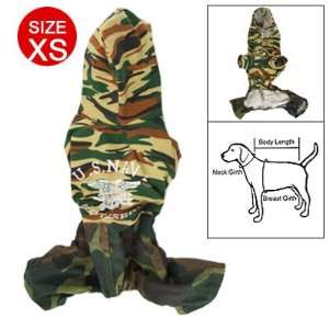  Como Pet Puppy Clothing Army Green Beige Camo Hooded 