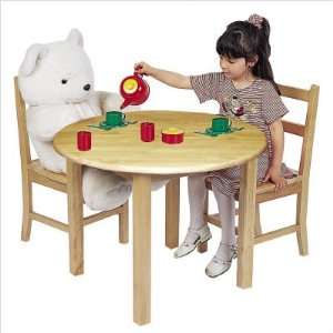   ELR 062 30 Round Hardwood Kids Table with 22 Legs and Two Chairs