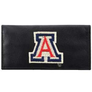   Wildcats Black Leather Embroidered Checkbook Cover