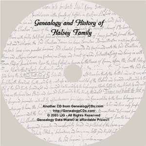 History and Genealogy of the Family HALSEY (A Searchable CD Containing 