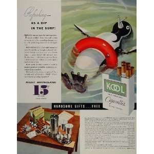   Smoking Penguin Life Preserver   Original Print Ad