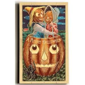    Wood Sign  Halloween, Scarecrows in Jack OLantern