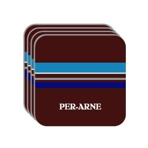 Personal Name Gift   PER ARNE Set of 4 Mini Mousepad Coasters (blue 