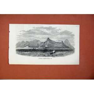  1873 View Island Karrack Persian Gulf Boat Mountains