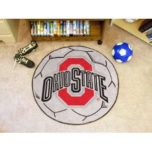  Ohio State Soccer Ball Rug   NCAA