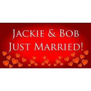  3x6 Vinyl Banner   Bob & Jacky Just Married Everything 