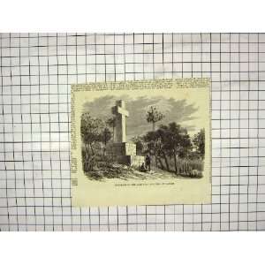    MONUMENT LORD BROUGHAM CANNES FRANCE OLD PRINT