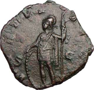 GALLIENUS 253AD Rare SESTERTIUS Authentic Ancient Roman Coin Soldier w 