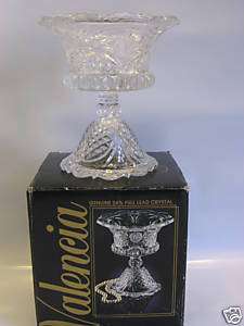 Vintage Valencia Lead Crystal Footed Compote W Germany  