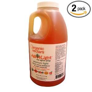 Organic Nectars 100% Raw Premium Agave Light Syrup, 46 Ounce Jugs 