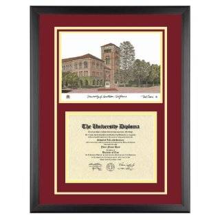 USC Diploma Frame with Artwork in Classic Black Frame by Old School 