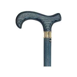 Extra Long, Super Strong Blue Denim Derby Walking Cane With Ash Wood 
