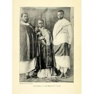  1906 Print Menelik II Emperor Royal Court Portrait 