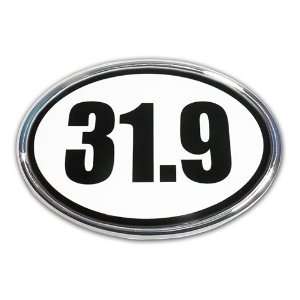  USA Triathlon 31.9 Premier Metal Auto Emblem   White 