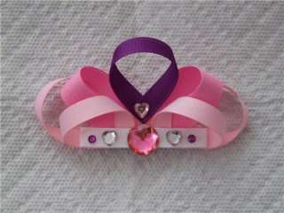 CUTE ribbon art tiara crown princess pink hair bow clip  