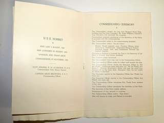   1942 Commissioning Ceremony Pamphlet NEWPORT NEWS Virginia  