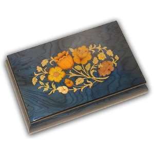   Ercolano Musical Jewelry Box with Sweet Floral Inlay 