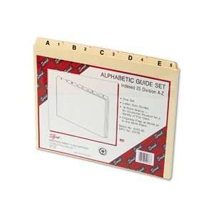  Alphabetical Recycled Top Tab File Guide Set, 25 Division 