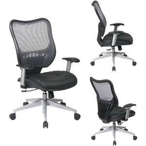  Light Air Grid® Back Executive Chair with 2 Layer Leather 