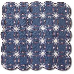  Blue Binding Circle, Lap Quilt 50 X 60 In.