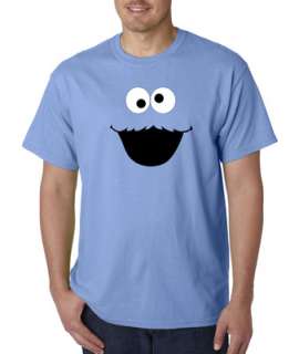 Cookie Monster Face Cartoon 100% Cotton Tee Shirt  