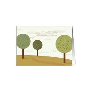50th Birthday   green landscape Card