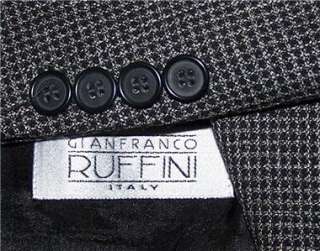 38R Gianfranco Ruffini 100% WOOL BLACK TWEED sport coat suit blazer 