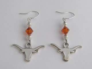 Texas Longhorns Swarovski Crystal Earrings Jewelry UT 1  