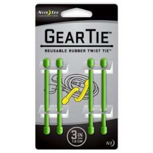  Reusable 3 inch Rubber Gear Tie   Lime 8 Pack