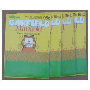  Garfield (4) Packs Of Marigold Flower Seeds From Burpee 