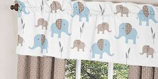 BLUE AND BROWN ELEPHANT BABY BEDDING 9p CRIB SET FOR NEWBORN BOY BY 