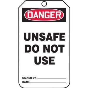 Tag, Danger Unsafe Do Not Use, Back B, 5 7/8 X 3 1/8, PF Cardstock 