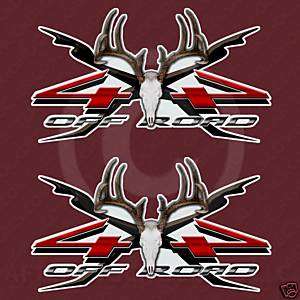 Deer Skull 4x4 Truck Hunting Decal Stickers  