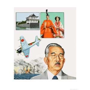 Emperor Hirohito and a Montage of Images Relating to Japan Art Giclee 