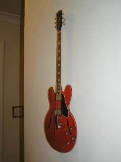 Red Gibson 335 Guitar Novelty Wall Clock 17 x 6.5  
