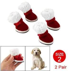   Puppy Dog Winter Red Cozy Snow Xmas Boots Shoes Size 2