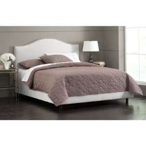  Nail Button Arc Bed in Premier White Size Twin, Nailhead 