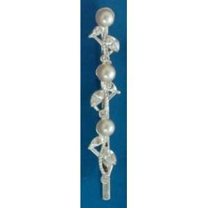  Silver Plate Fashion Bobby Pin with 5mm Simulated Pearls 