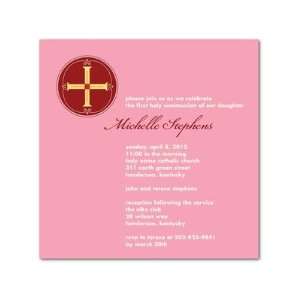  Communion Invitations   Cross Medallion Princess By Night 