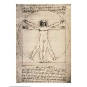  Leonardo da Vinci Vitruvian Man 1492 24x30 Poster Print 