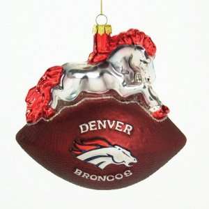   Broncos NFL Glass Mascot Football Ornament (6) 