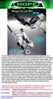 Hope Tech M4 EVO Mountain Bike MTB Disc Brakes 203/203floatRtrs/ssline 