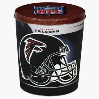 Atlanta Falcons 3.5 gallon gift tin filled with three premium gourmet 