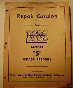 Minneapolis Moline S Grass Seeder Parts Catalog book mm  