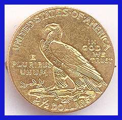 1908 TWO & HALF DOLLAR $2.50 UNITED STATES GOLD COIN *RARE*  