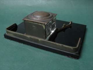 Antique c.1920 German WWPF inkwell marked D.R.G.M., inkstand with pen 