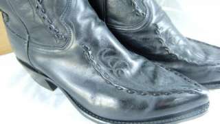 Dan Post Cowboy Boots Black Leather Used Mens 10 D  