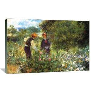  Picking Flowers   Gallery Wrapped Canvas   Museum Quality 