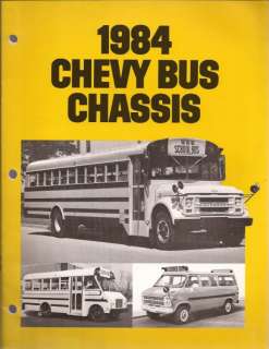 1984 84 Chevy Bus Chassis sales brochures  